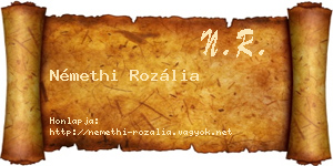 Némethi Rozália névjegykártya